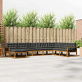 Outdoor-Sofagarnitur mit Kissen 8 pcs Natur und Anthrazit
