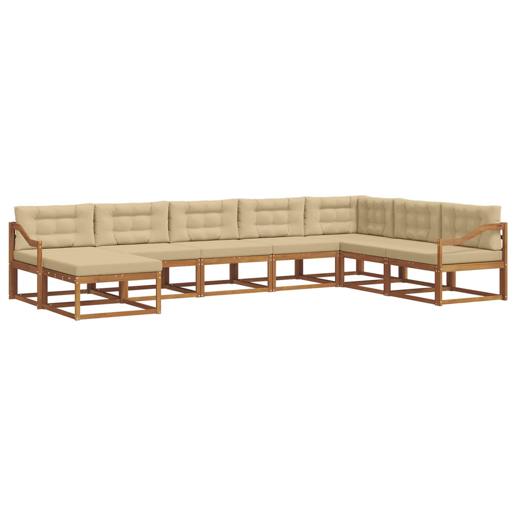 Outdoor-Sofagarnitur mit Kissen 8 pcs Natur und Beige