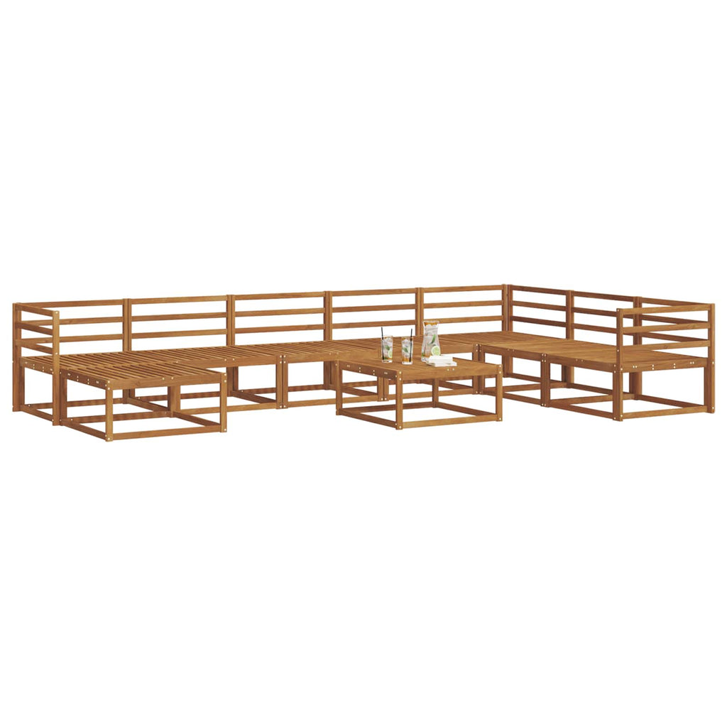 Outdoor-Sofagarnitur 9 pcs Natur Massivholz Akazie