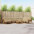Outdoor-Sofagarnitur mit Kissen 9 pcs Natur und Beige