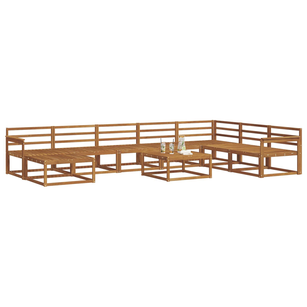 Outdoor-Sofagarnitur 9 pcs Natur Massivholz Akazie