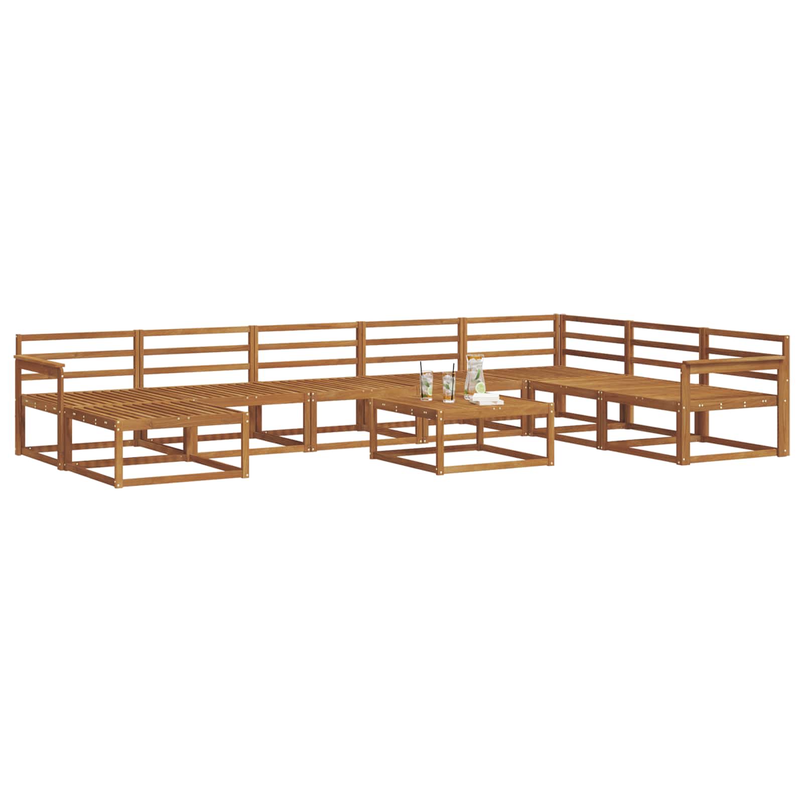 Outdoor-Sofagarnitur 9 pcs Natur Massivholz Akazie