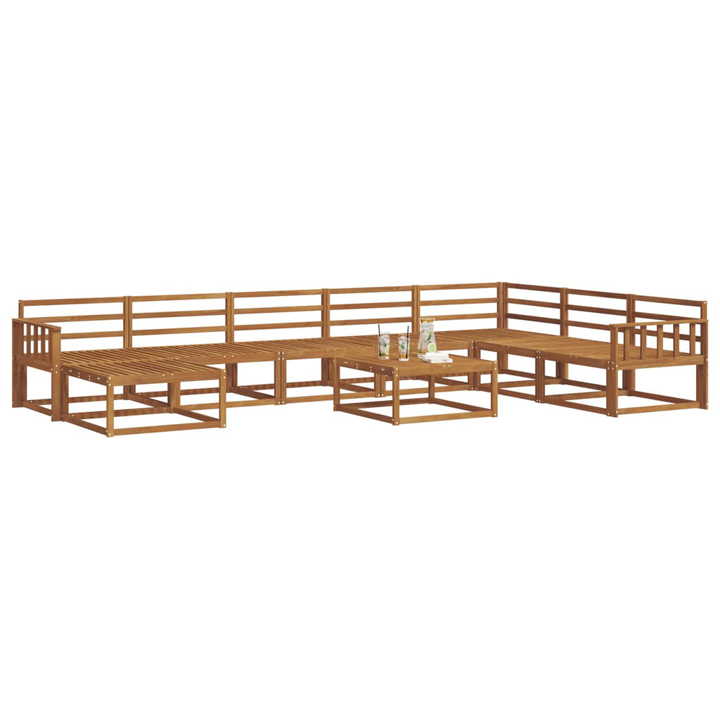 Outdoor-Sofagarnitur 9 pcs Natur Massivholz Akazie