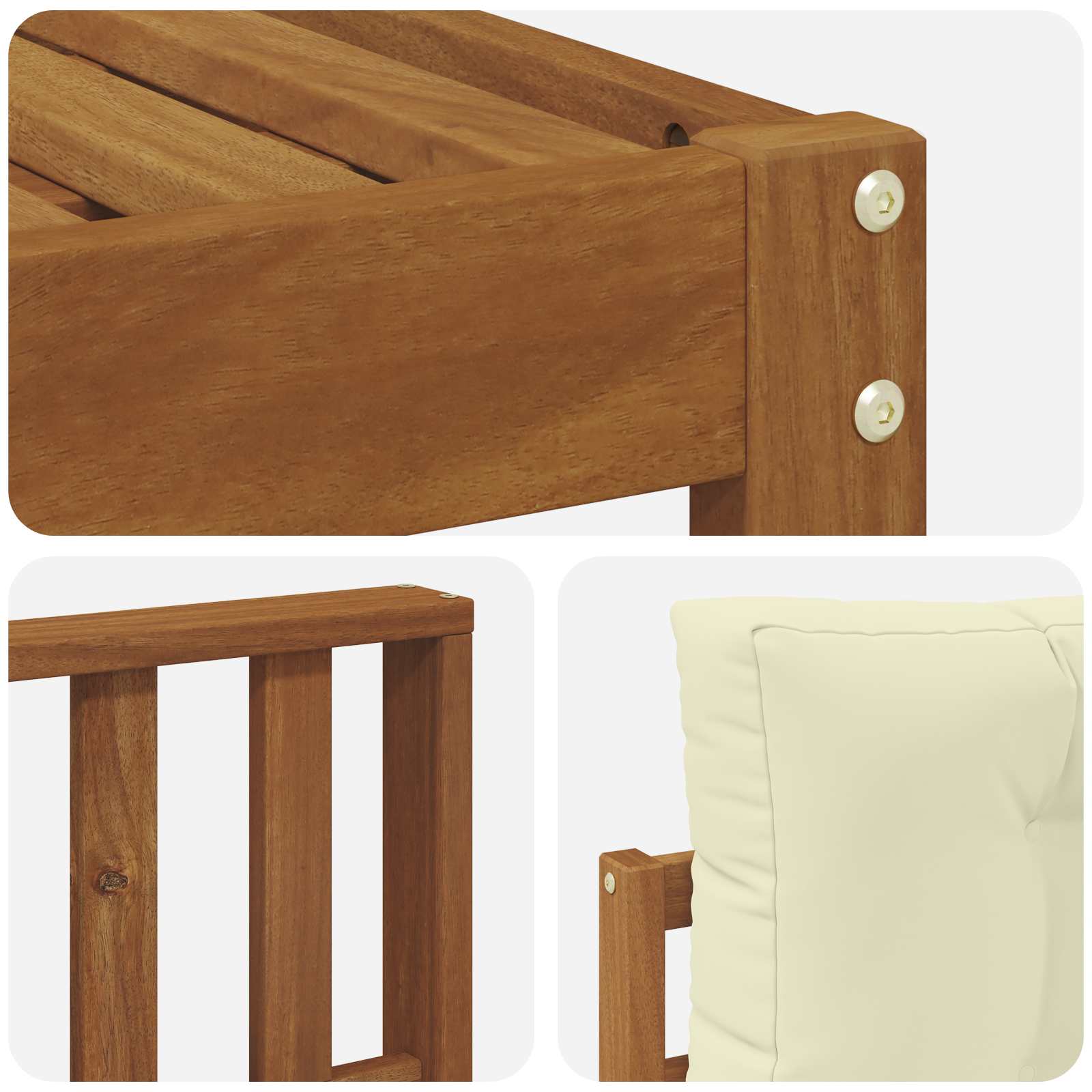 Outdoor-Sofagarnitur mit Kissen 9 pcs Natur und Creme