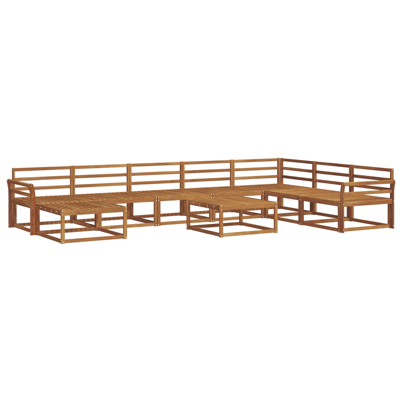 Outdoor-Sofagarnitur 9 pcs Natur Massivholz Akazie