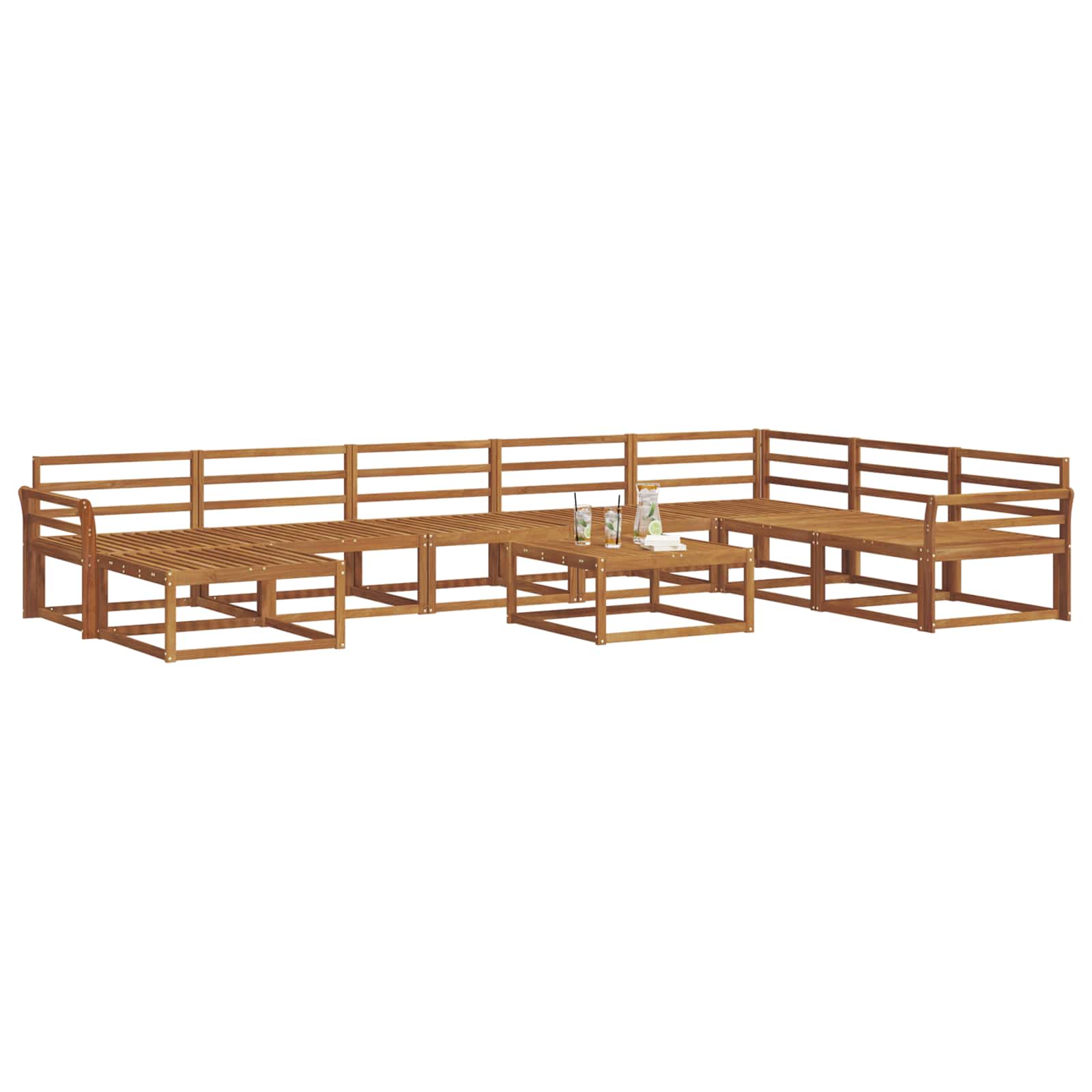 Outdoor-Sofagarnitur 9 pcs Natur Massivholz Akazie