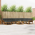 Outdoor-Sofagarnitur mit Kissen 9 pcs Natur und Anthrazit