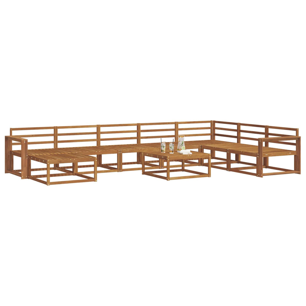 Outdoor-Sofagarnitur 9 pcs Natur Massivholz Akazie