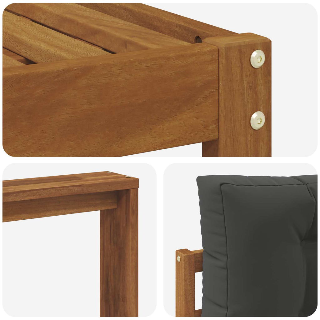 Outdoor-Sofagarnitur mit Kissen 9 pcs Natur und Anthrazit