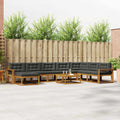 Outdoor-Sofagarnitur mit Kissen 9 pcs Natur und Anthrazit