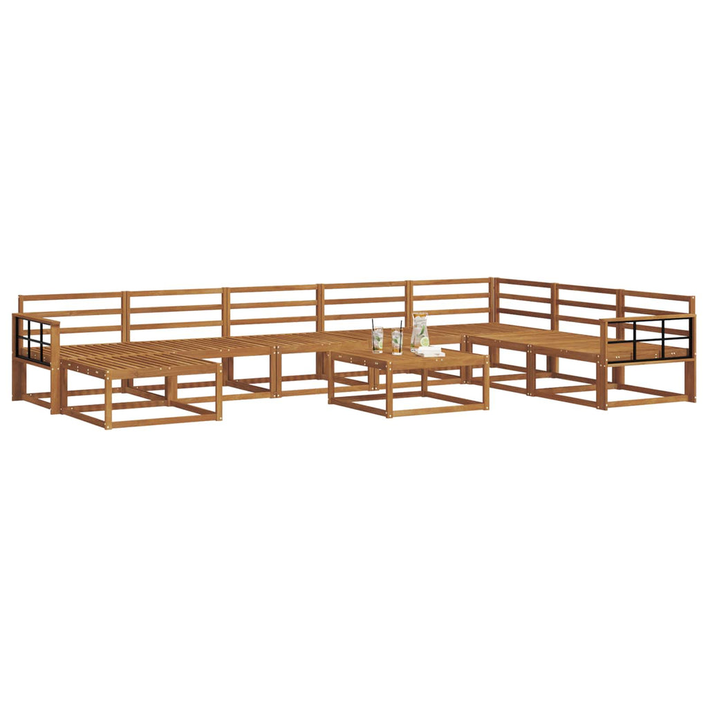 Outdoor-Sofagarnitur 9 pcs Natur Massivholz Akazie