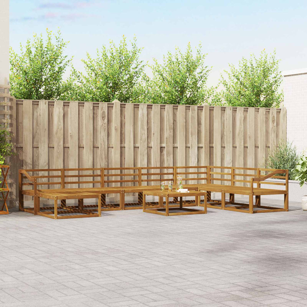 Outdoor-Sofagarnitur 9 pcs Natur Massivholz Akazie