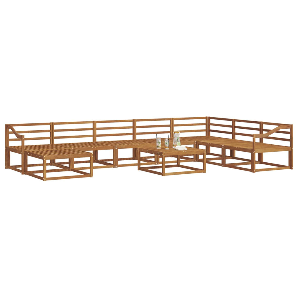 Outdoor-Sofagarnitur 9 pcs Natur Massivholz Akazie