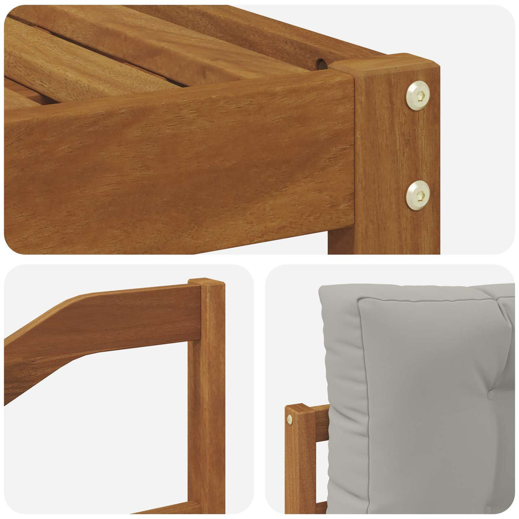 Outdoor-Sofagarnitur mit Kissen 9 pcs Natürlich und Hellgrau