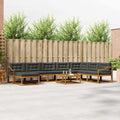 Outdoor-Sofagarnitur mit Kissen 9 pcs Natur und Anthrazit