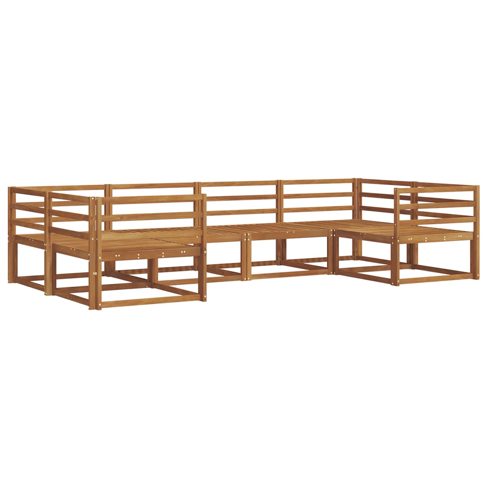 Outdoor-Sofagarnitur 6 pcs Natur Massivholz Akazie