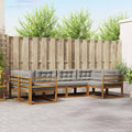 Outdoor-Sofagarnitur mit Kissen 6 pcs Natürlich und Hellgrau