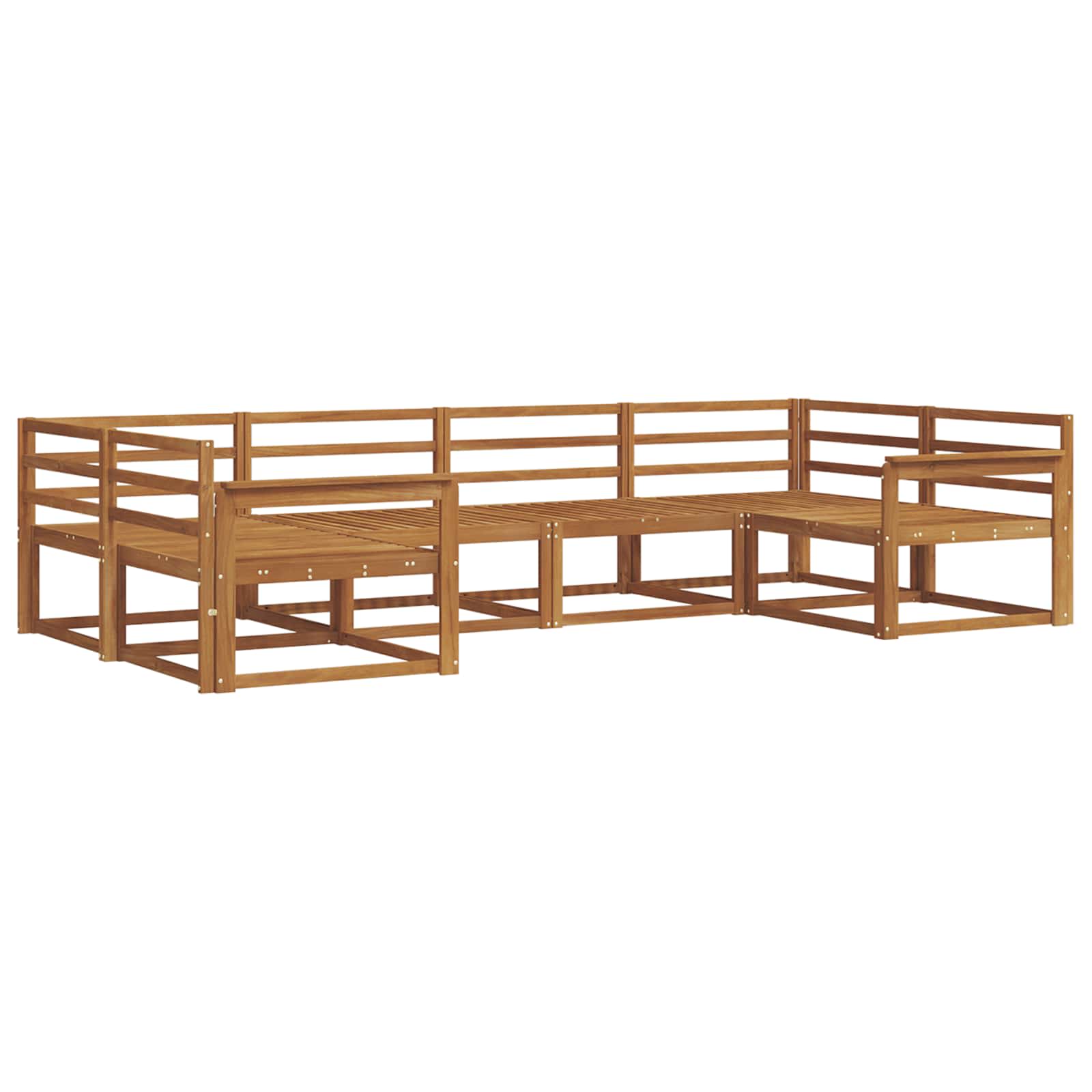 Outdoor-Sofagarnitur 6 pcs Natur Massivholz Akazie