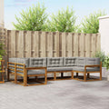 Outdoor-Sofagarnitur mit Kissen 6 pcs Natürlich und Hellgrau