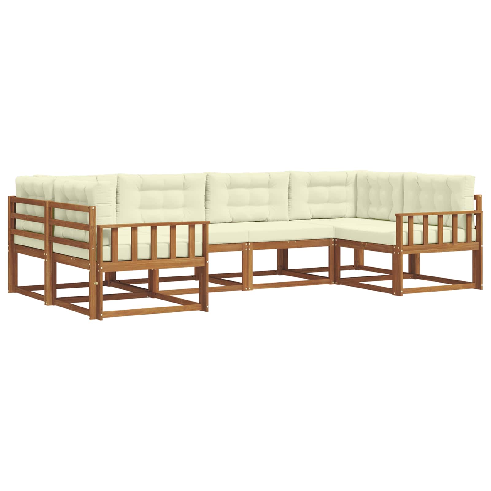 Outdoor-Sofagarnitur mit Kissen 6 pcs Natur und Creme