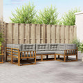 Outdoor-Sofagarnitur mit Kissen 6 pcs Natürlich und Hellgrau