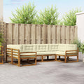 Outdoor-Sofagarnitur mit Kissen 6 pcs Natur und Creme