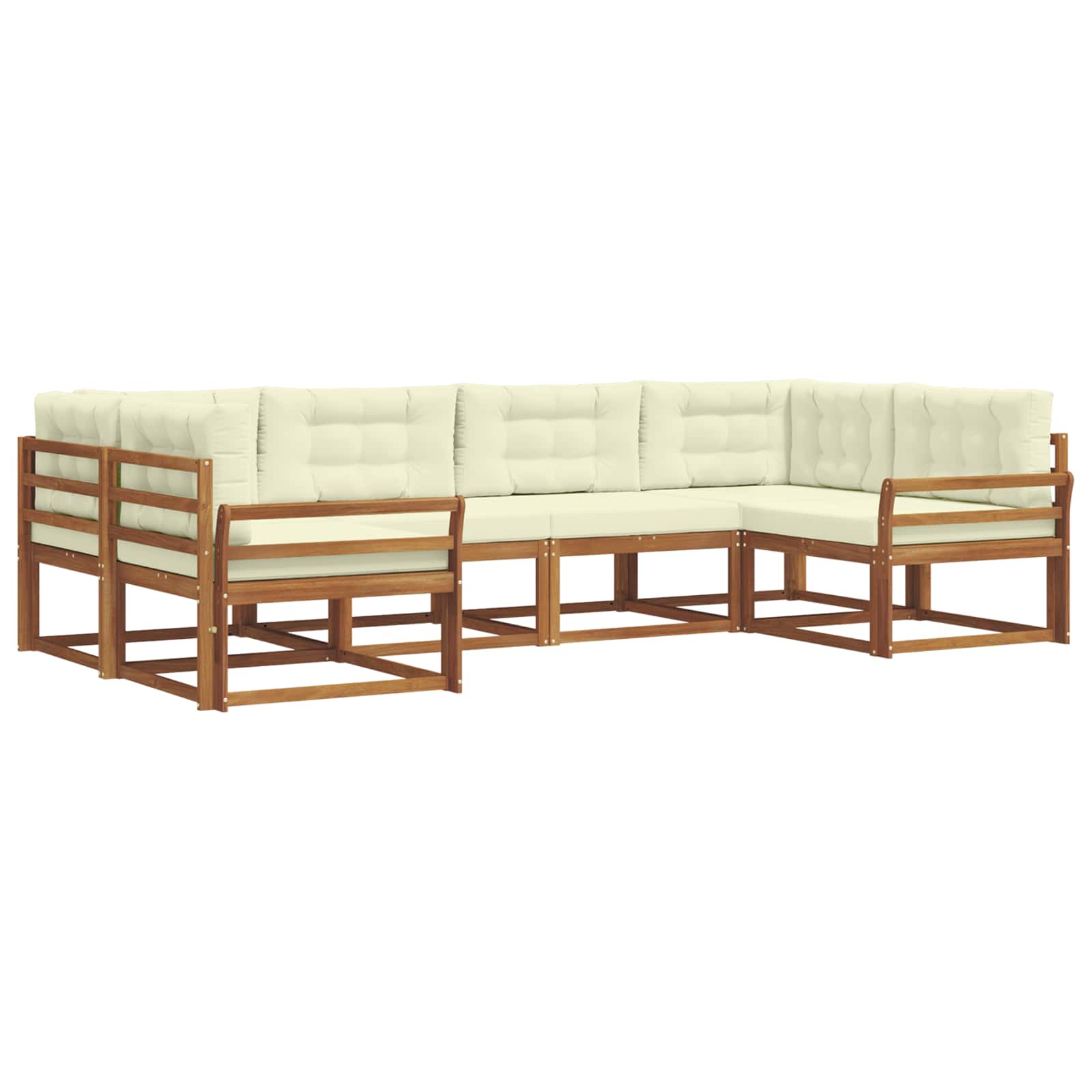 Outdoor-Sofagarnitur mit Kissen 6 pcs Natur und Creme