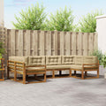 Outdoor-Sofagarnitur mit Kissen 6 pcs Natur und Beige