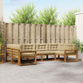 Outdoor-Sofagarnitur mit Kissen 6 pcs Natur und Beige