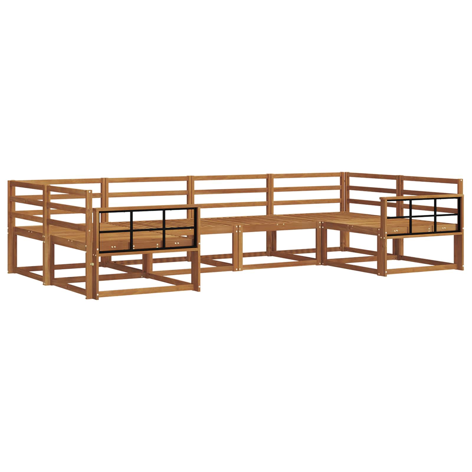 Outdoor-Sofagarnitur 6 pcs Natur Massivholz Akazie