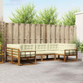 Outdoor-Sofagarnitur mit Kissen 6 pcs Natur und Creme