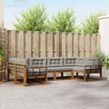 Outdoor-Sofagarnitur mit Kissen 6 pcs Natürlich und Hellgrau