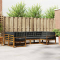 Outdoor-Sofagarnitur mit Kissen 6 pcs Natur und Anthrazit