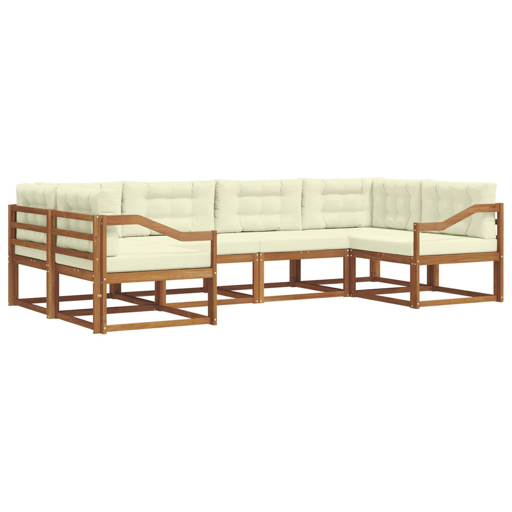 Outdoor-Sofagarnitur mit Kissen 6 pcs Natur und Creme