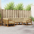 Outdoor-Sofagarnitur mit Kissen 6 pcs Natur und Beige