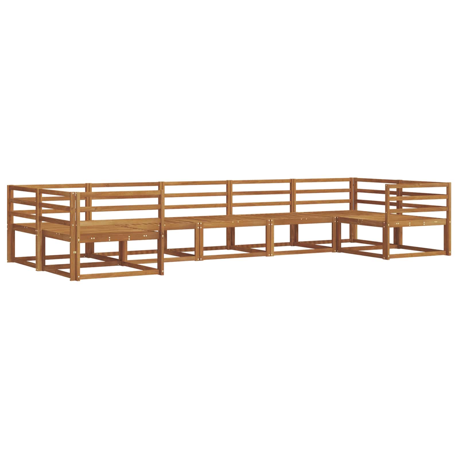 Outdoor-Sofagarnitur 7 pcs Natur Massivholz Akazie