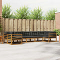 Outdoor-Sofagarnitur mit Kissen 7 pcs Natur und Anthrazit