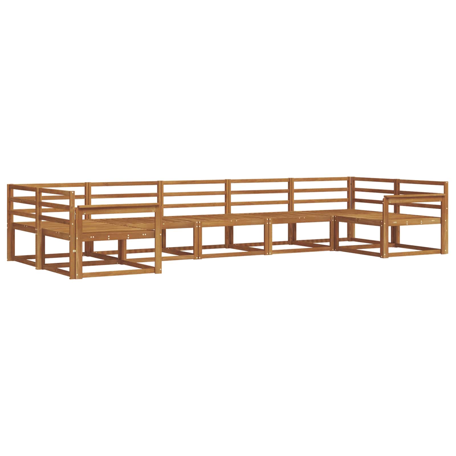 Outdoor-Sofagarnitur 7 pcs Natur Massivholz Akazie