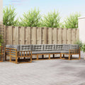 Outdoor-Sofagarnitur mit Kissen 7 pcs Natürlich und Hellgrau
