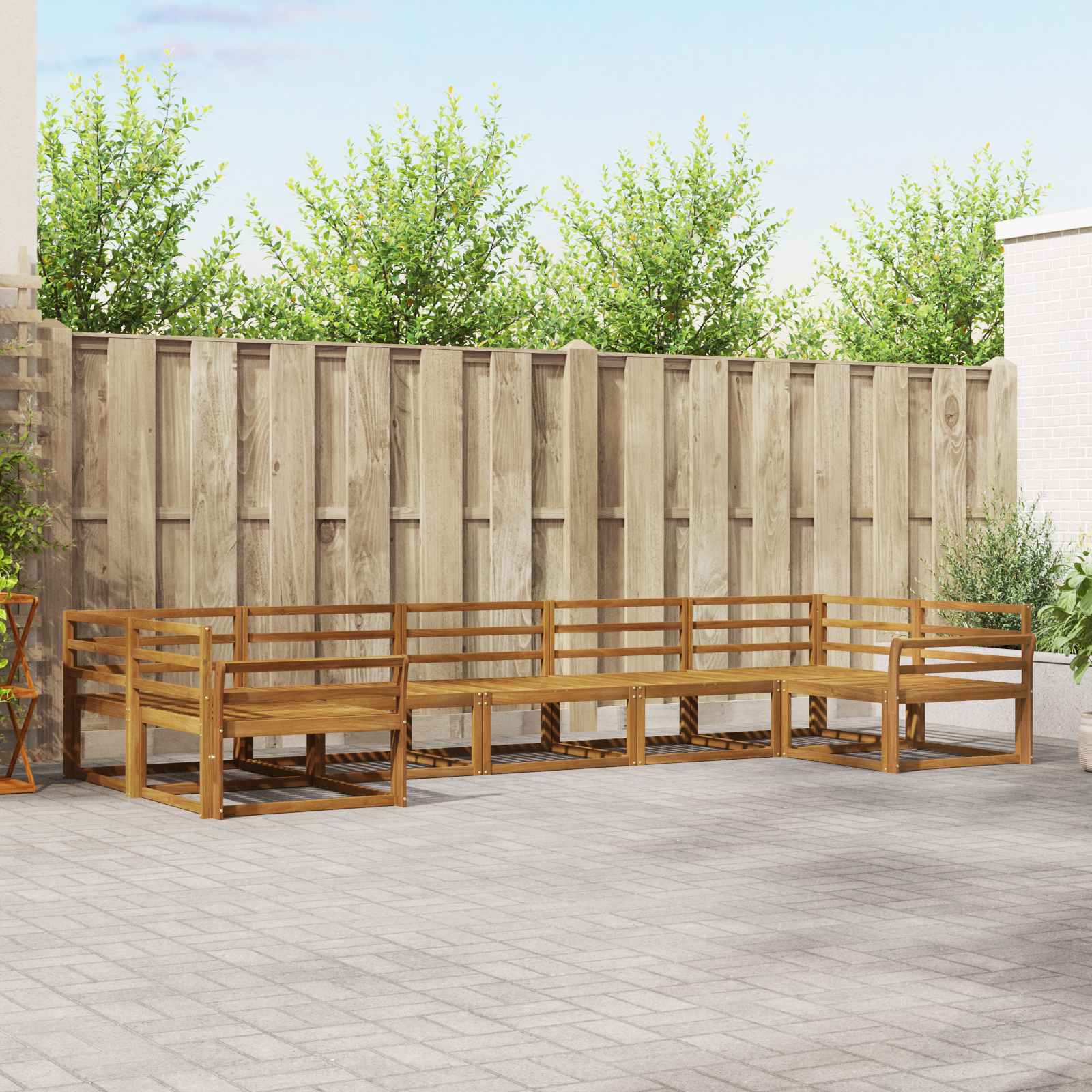Outdoor-Sofagarnitur 7 pcs Natur Massivholz Akazie
