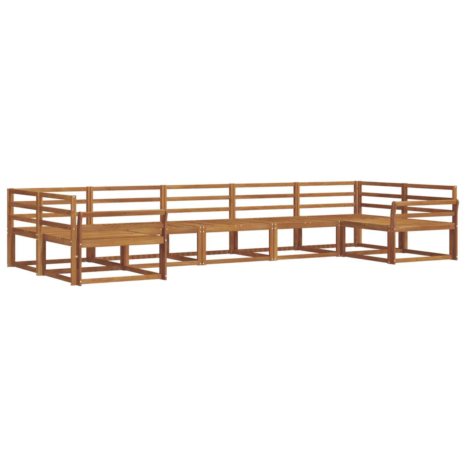 Outdoor-Sofagarnitur 7 pcs Natur Massivholz Akazie