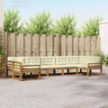 Outdoor-Sofagarnitur mit Kissen 7 pcs Natur und Creme