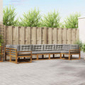 Outdoor-Sofagarnitur mit Kissen 7 pcs Natürlich und Hellgrau