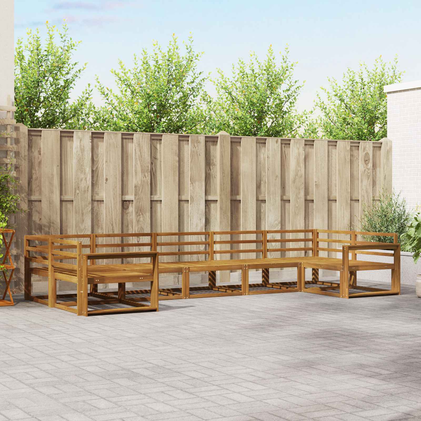Outdoor-Sofagarnitur 7 pcs Natur Massivholz Akazie