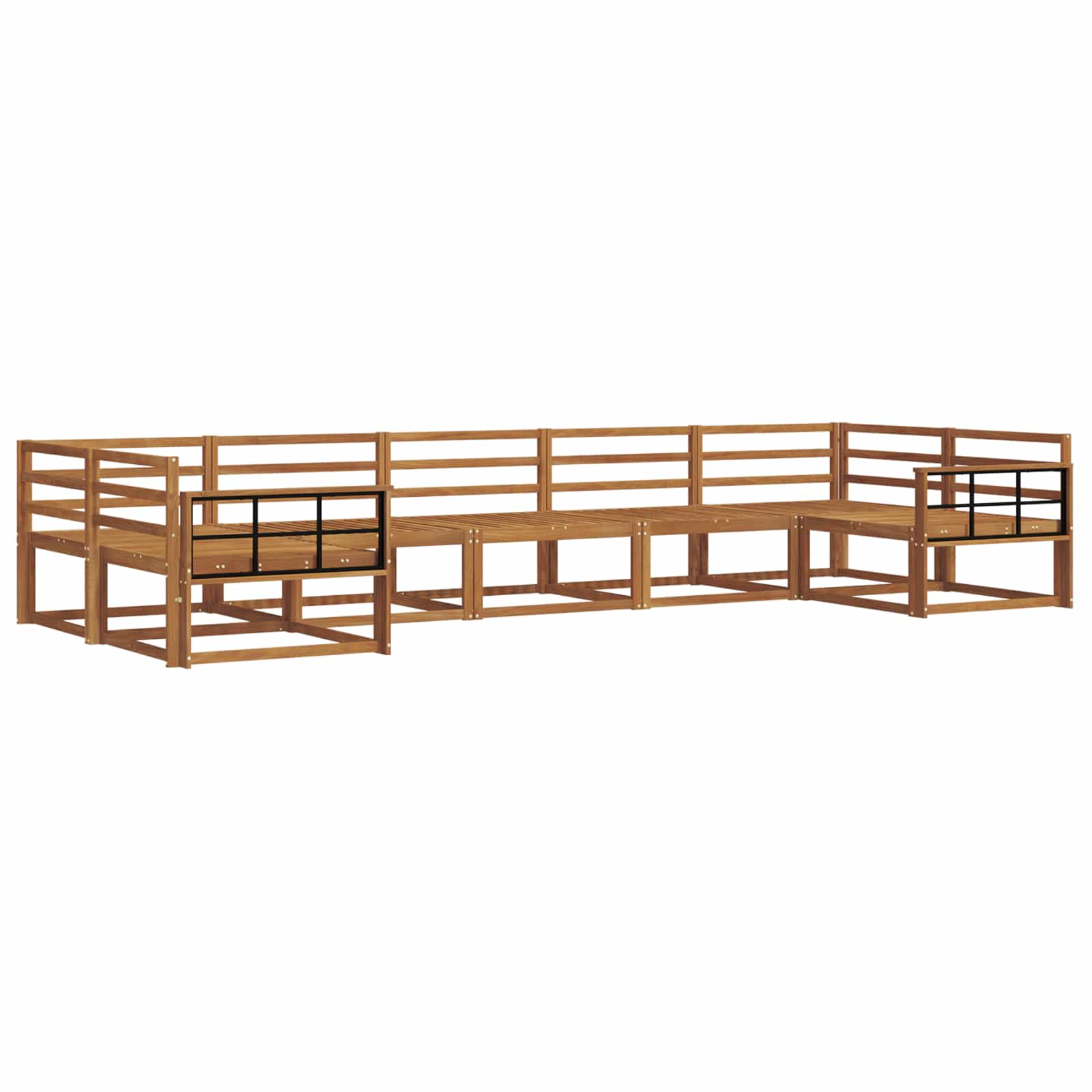 Outdoor-Sofagarnitur 7 pcs Natur Massivholz Akazie