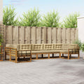 Outdoor-Sofagarnitur mit Kissen 7 pcs Natur und Beige