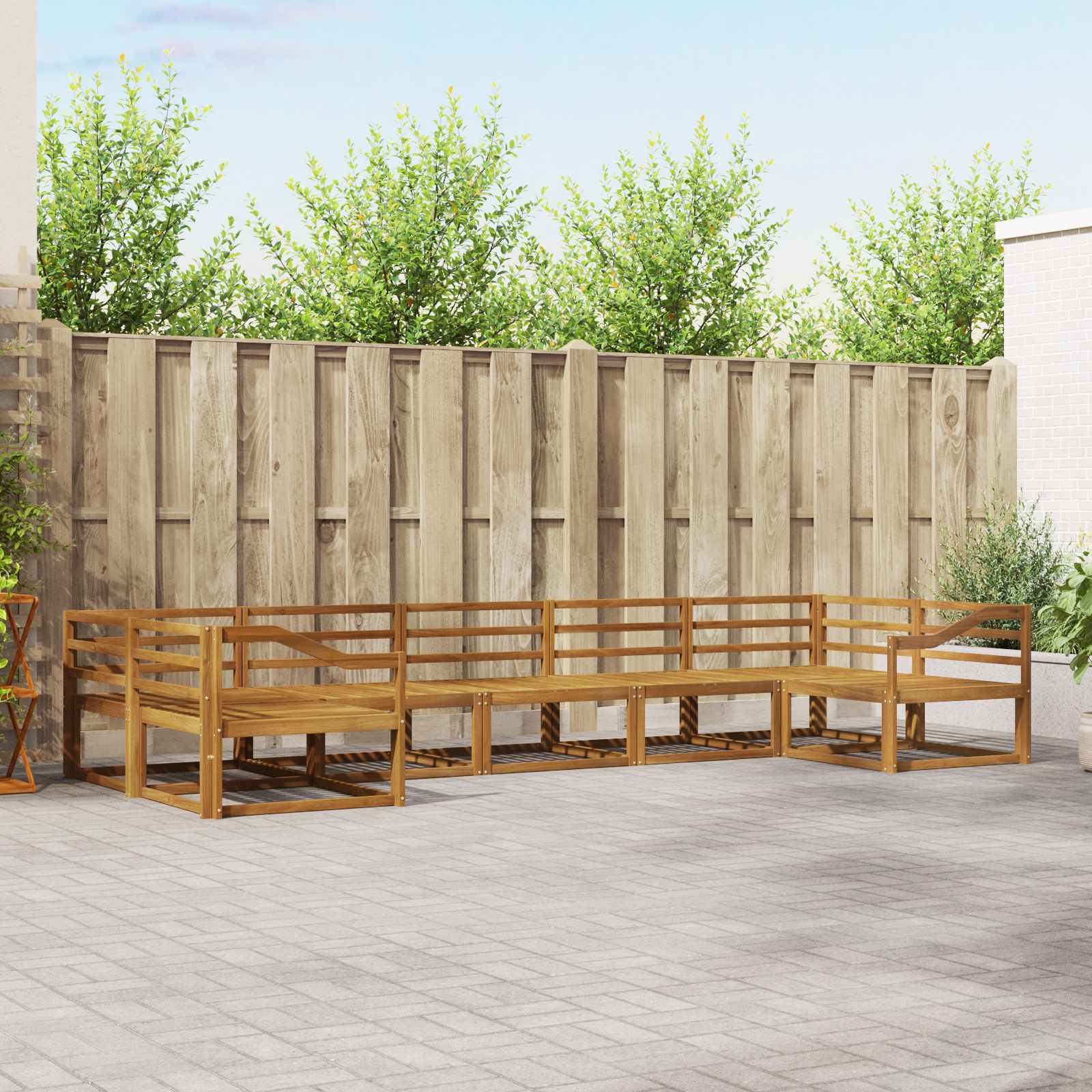 Outdoor-Sofagarnitur 7 pcs Natur Massivholz Akazie