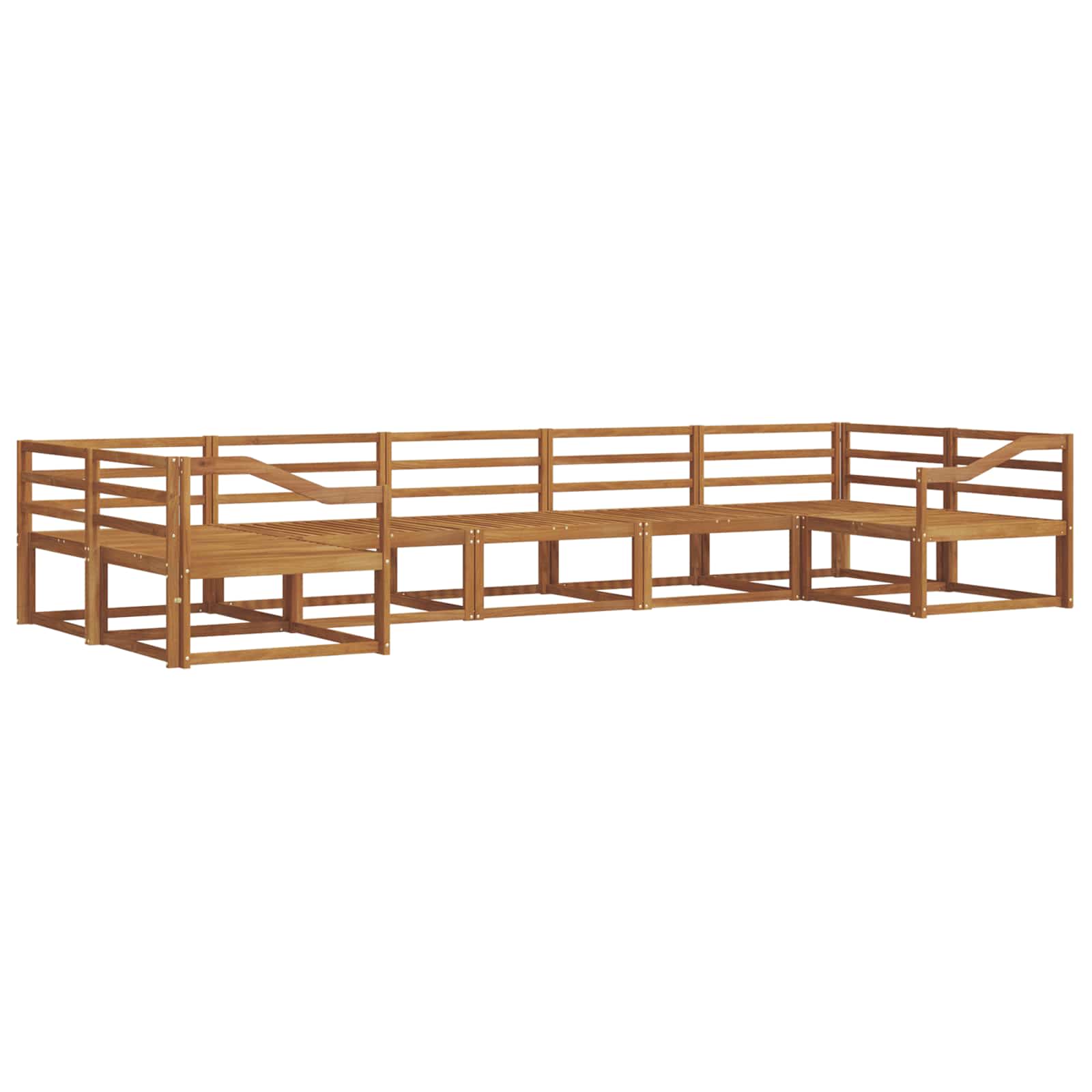 Outdoor-Sofagarnitur 7 pcs Natur Massivholz Akazie
