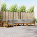 Outdoor-Sofagarnitur mit Kissen 7 pcs Natürlich und Hellgrau