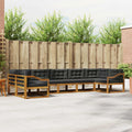 Outdoor-Sofagarnitur mit Kissen 7 pcs Natur und Anthrazit